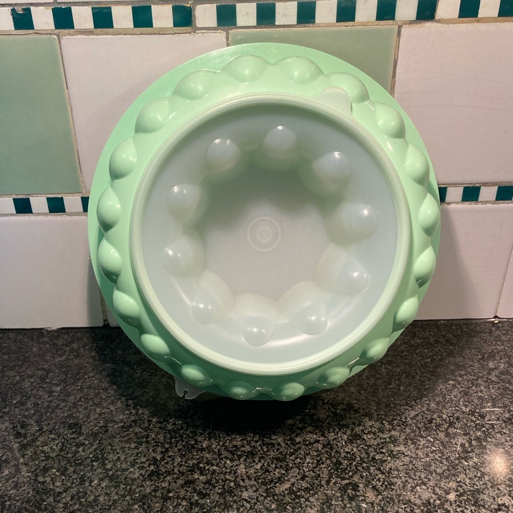 Green Vintage Tupperware Jello Ring